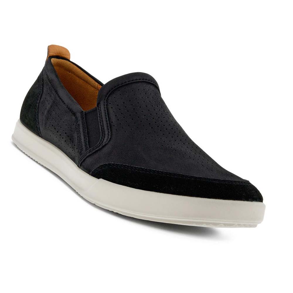 Ecco Collin 2.0 Retro Slip-on Fritidssko Herre Svarte | NO 465HAP